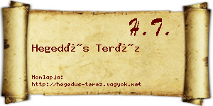 Hegedűs Teréz névjegykártya